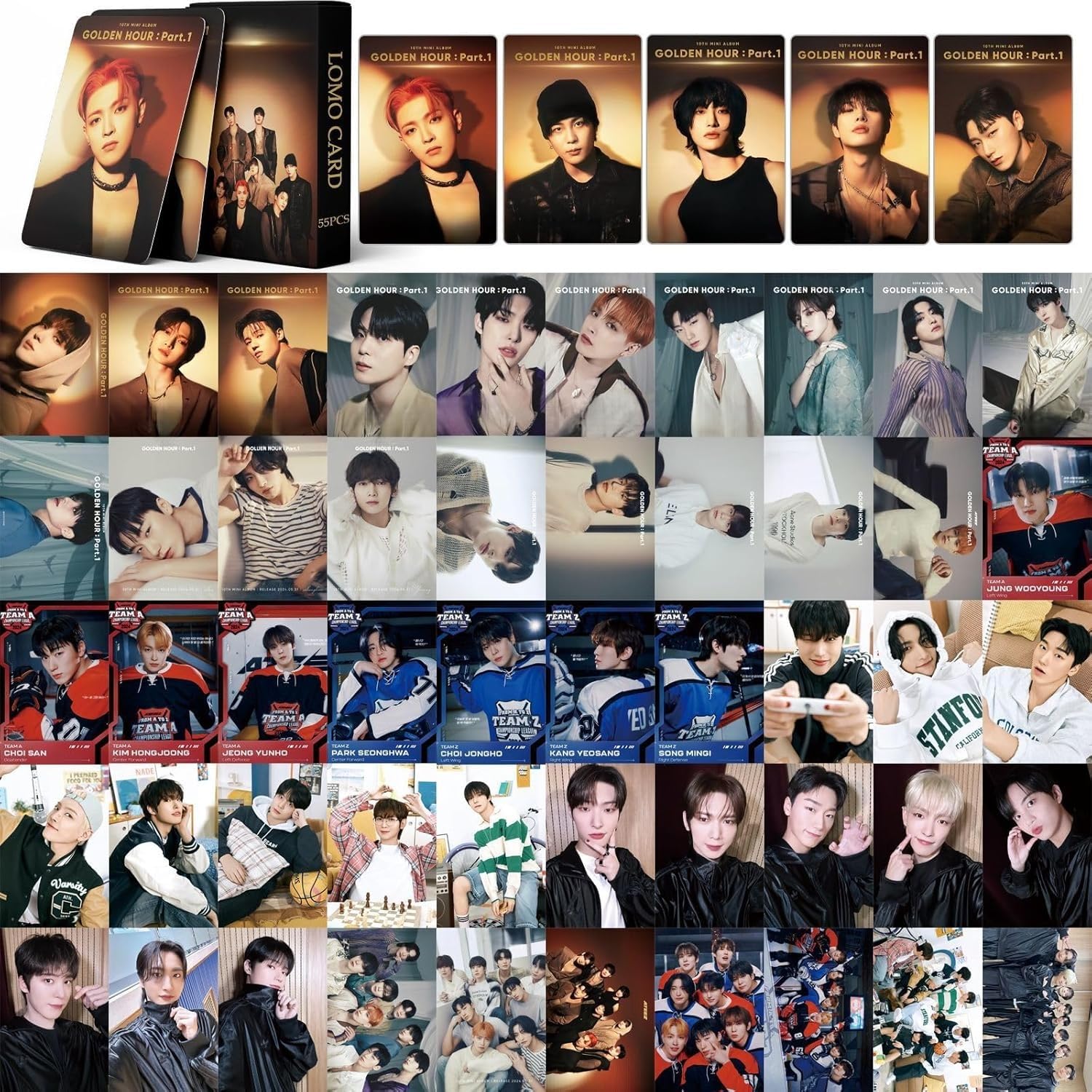 Yuto ATEEZ Album golden hour Part.1 photocards 55 peças ATEEZ New